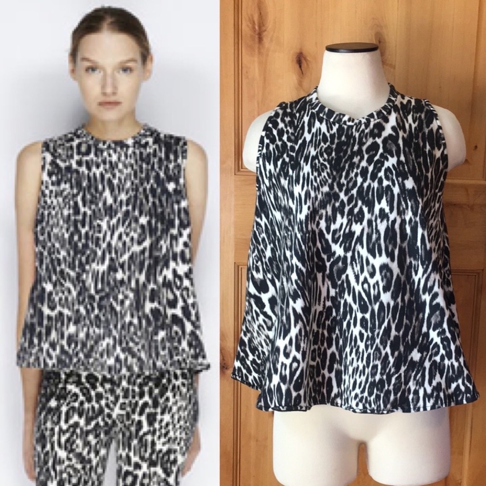 Giambattista VALLI x 7 For All Mankind Leopard Sleeveless Top EUC M